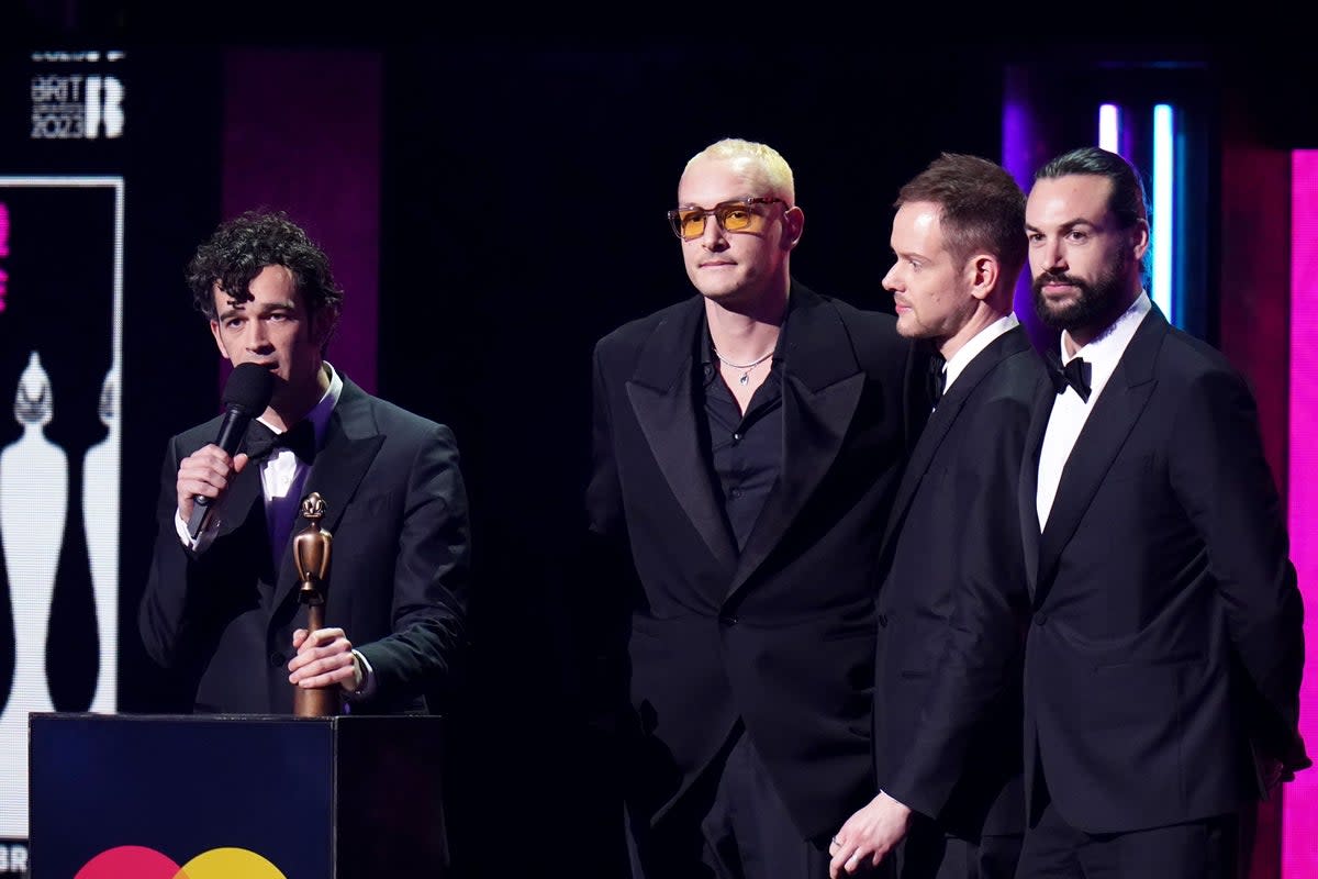 The 1975 win best alternative/rock act during the Brit Awards 2023 (Ian West/PA) (PA Wire)