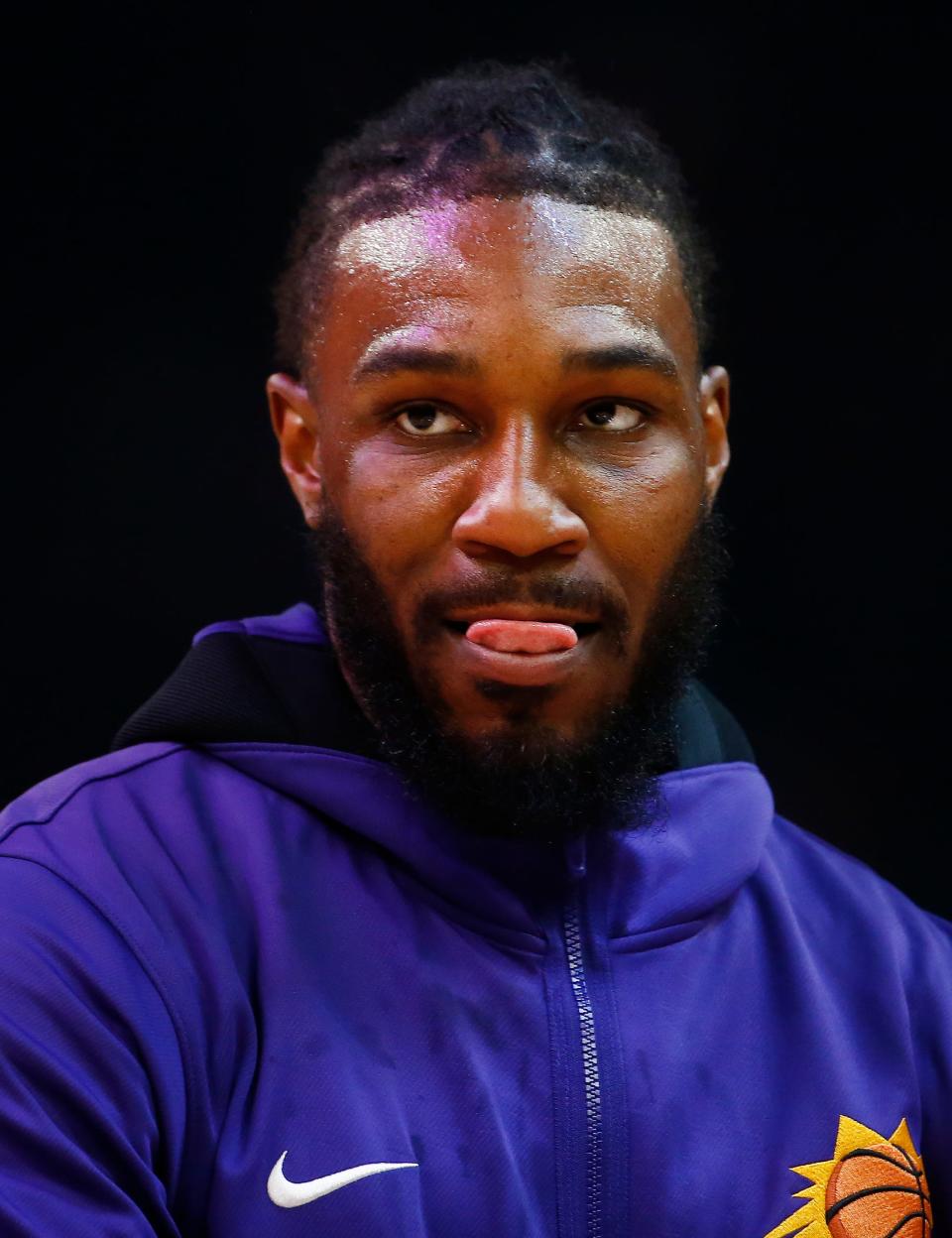 December 6, 2021; Phoenix, USA; Suns' Jae Crowder before the first half against the Spurs at the Footprint Center. Patrick Breen-Arizona Republic