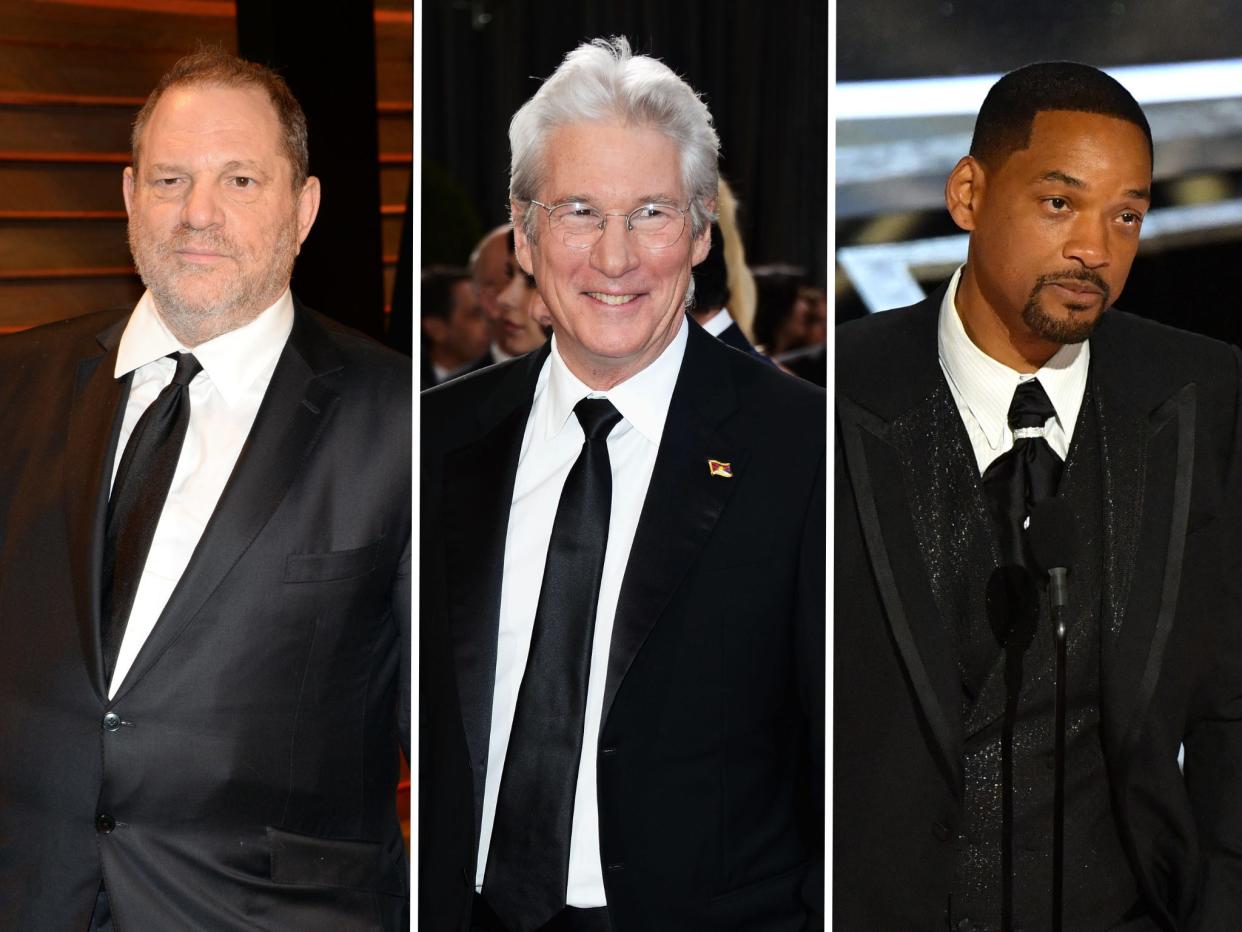 From left: Harvey Weinstein, Richard Gere, and Will Smith have all received bans from the Academy of Motion Picture Arts and Sciences.