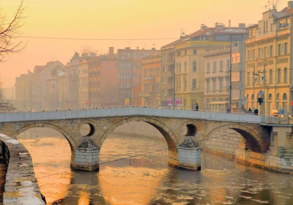 A bridge over a river in Sarajevo