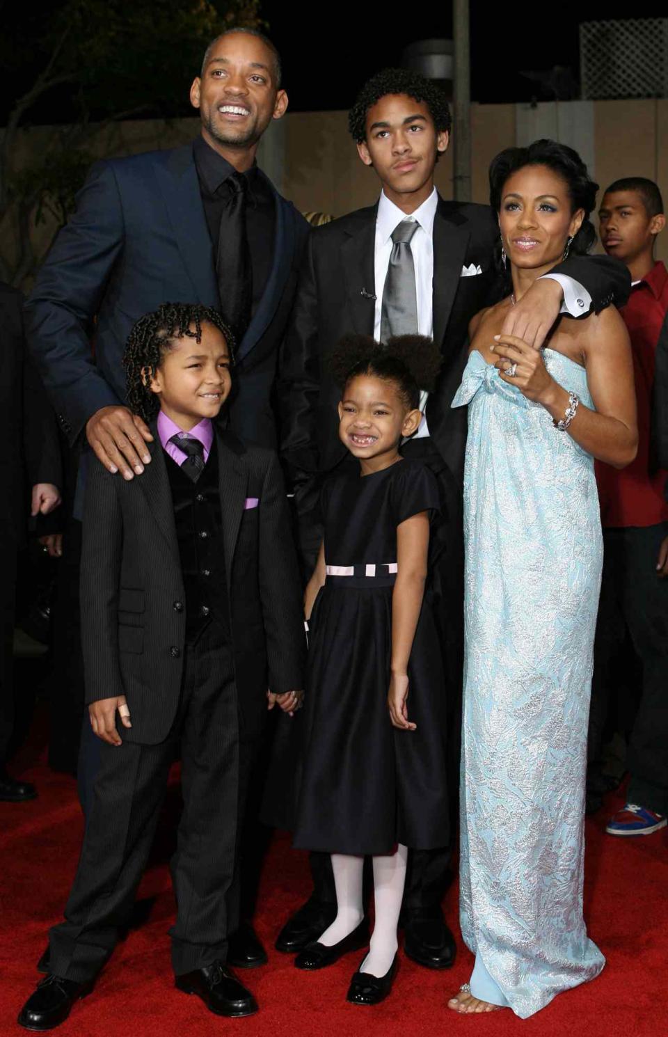 Will Smith, Jaden Smith, Trey Smith, Willow Smith and Jada Pinkett Smith