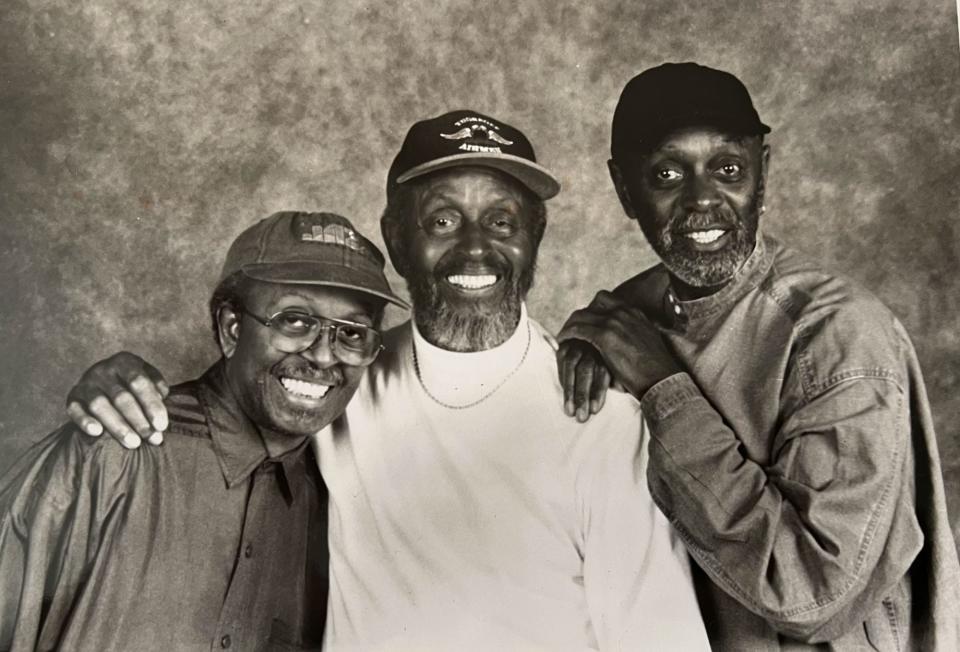 Jazz greats The Heath Brothers, all of whom spent formative years in Wilmington. From left, Jimmy, Percy and Tootie. Tootie Heath, the only brother still living, plays June 10 in Wilmington.