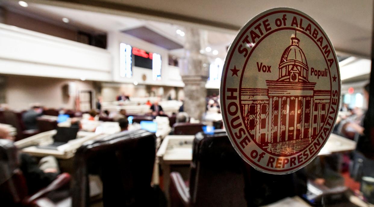 The House Chamber at the Alabama Statehouse in Montgomery, Alabama, on April 7, 2022.