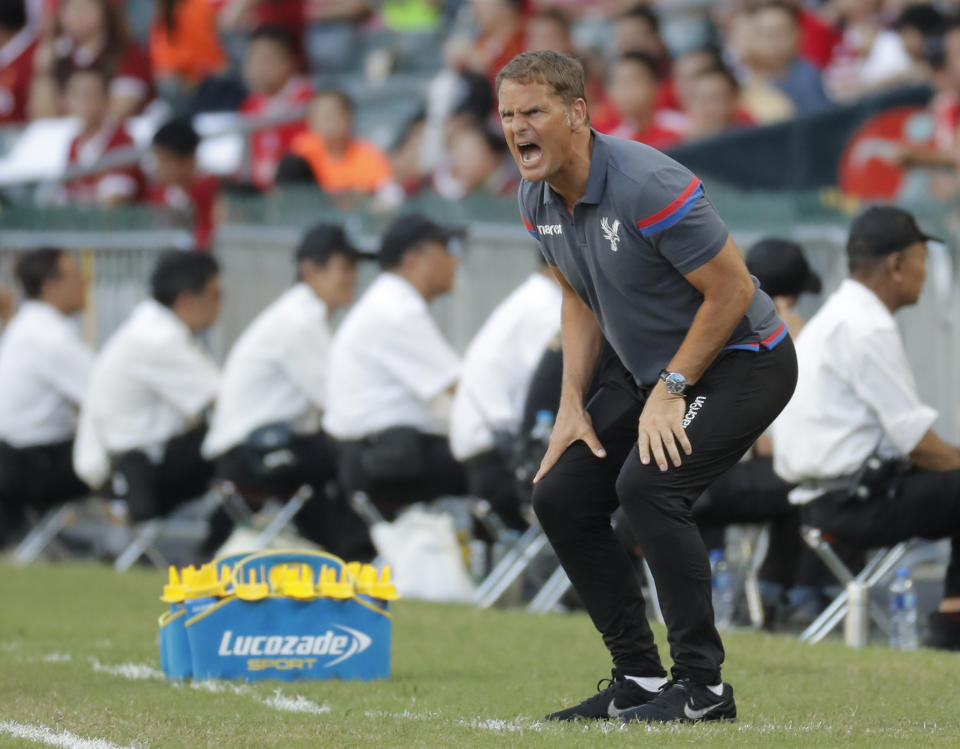 Frank de Boer has arrived at Selhurst Park in hopes of establishing some managerial stability. (AP)