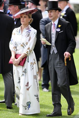 <p>Samir Hussein/WireImage</p> Sophie and Prince Edward, the Duke and Duchess of Edinburgh at Royal Ascot on June 20, 2024