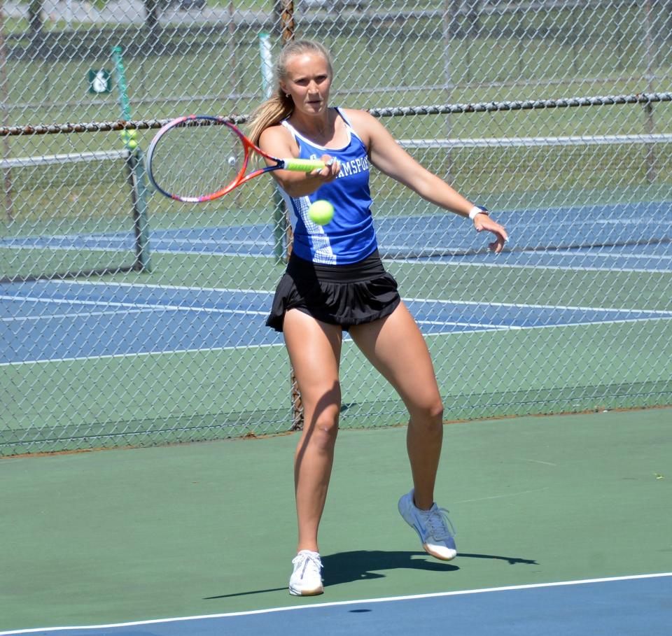 Williamsport's Lauren Toms won the county girls singles title for the third straight year.