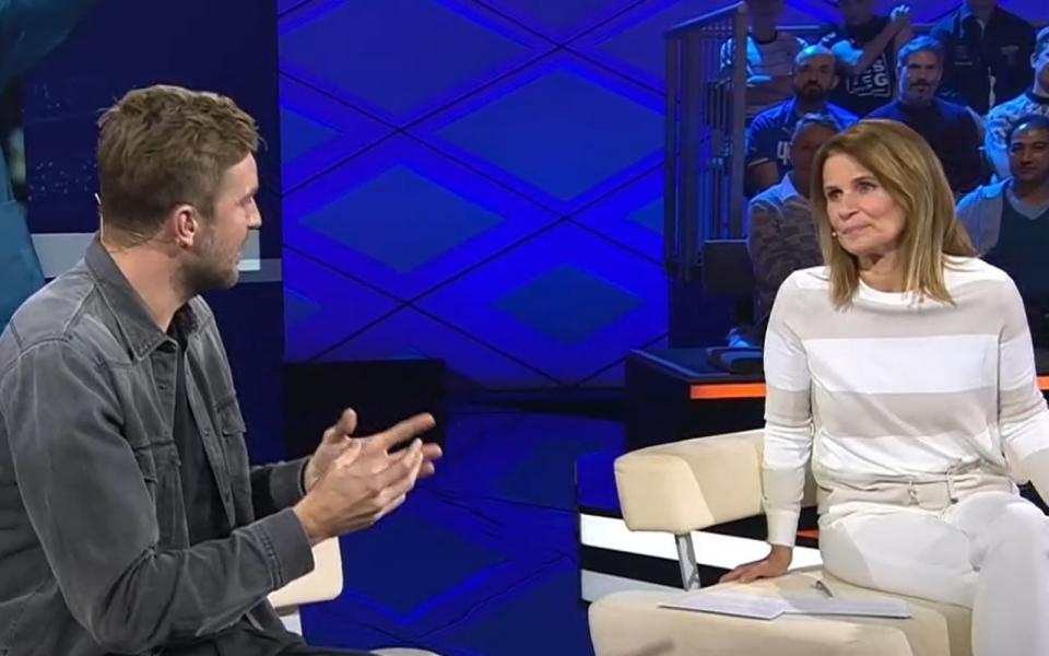 Christoph Kramer erläuterte im Gespräch mit ZDF-Moderatorin Katrin Müller-Hohenstein, warum Deutschland durchaus Chancen gegen die spanische Mannschaft hat. (Bild: ZDF)