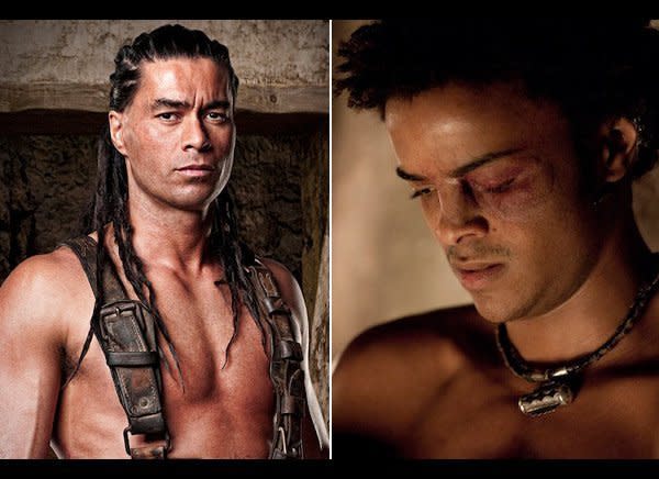 Two of this show's most winning qualities are the fact that that it depicts a whole range of sexuality with clear-eyed thoughtfulness and that gay relationships aren't treated any differently than heterosexual ones. Barca (Antonio Te Maioho) was one of the fiercest gladiators in "Spartacus: Blood and Sand," and at the end of a long day in the arena, this tough warrior found comfort in the arms of a young man named Pietros (Eka Darville). The couple had their share of ups and downs, but Barca's intimacy with Pietros gave dimension and depth to the character. Terrible things tend to happen to the "Sparatacus" gladiators, who are slaves after all, but at least we got to see the sweet sides of two men who didn't often have occasion to let down their guards.