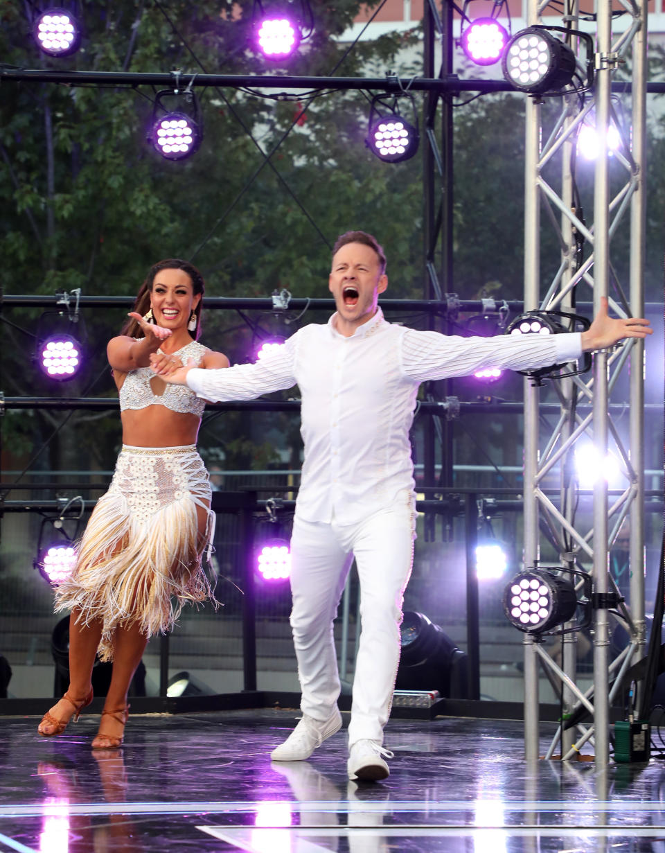 Amy Dowden and Kevin Clifton attends the "Strictly Come Dancing" launch show red carpet at Television Centre on August 26, 2019 in London, England. (Photo by Lia Toby/Getty Images)