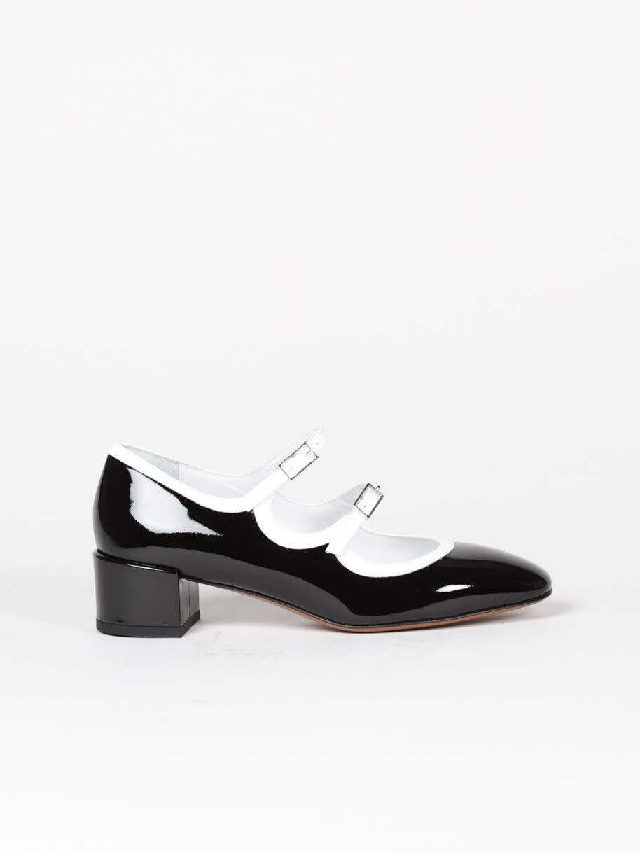 Black patent leather mary janes