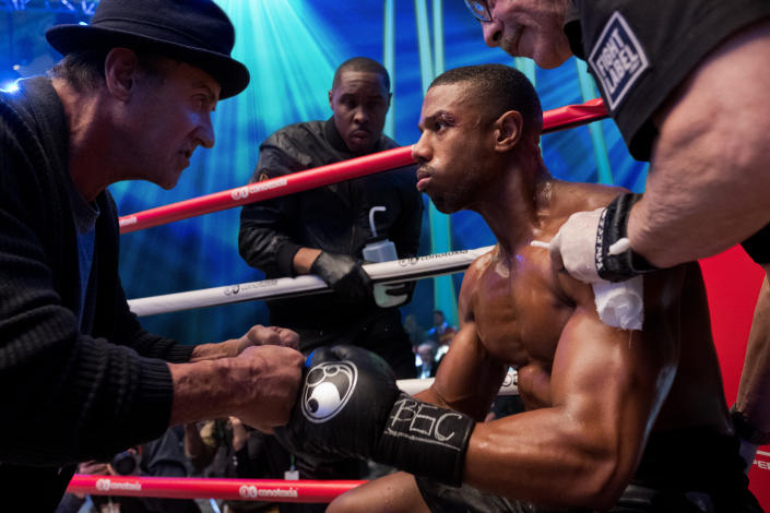 Sylvester Stallone and Michael B Jordan in Creed II. (MGM)
