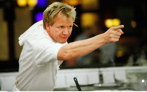 Gordon Ramsay during filming of his Hell's Kitchen television show in the US - Credit:  c.20thC.Fox/Everett / Rex Features