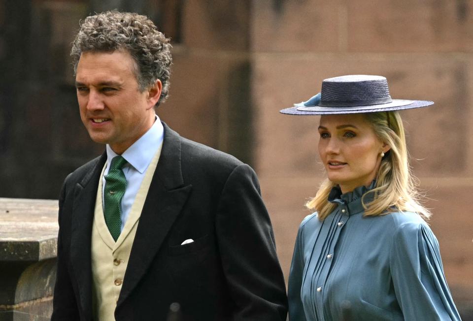 Thomas Van Straubenzee (L) arrives (AFP via Getty Images)