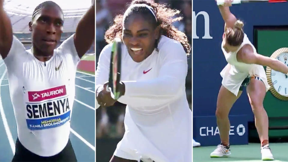 Caster Semenya, Serena Williams and Simona Halep feature in the ad. Image: Nike