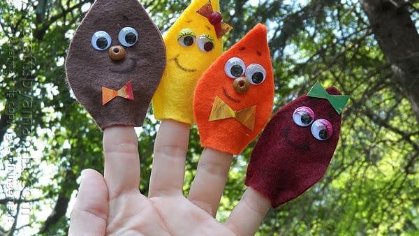 finger leaf puppets easy thanksgiving crafts for kids