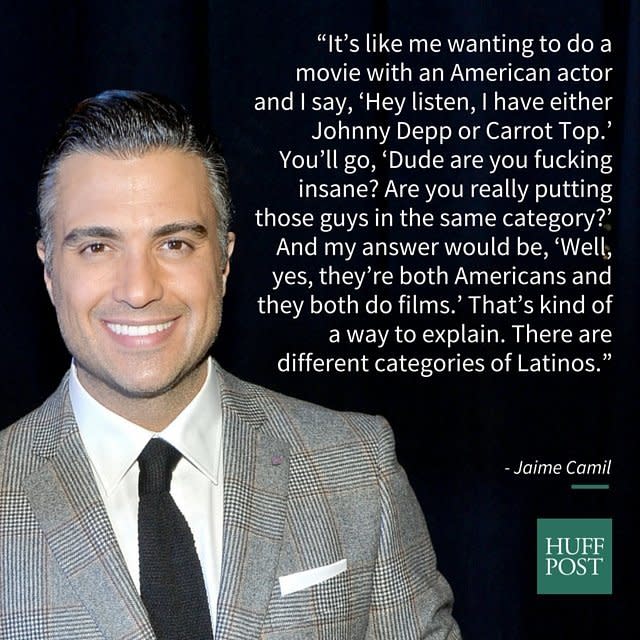 "Jane The Virgin" star Jaime Camil is not only a big telenovela star on the hit CW show, but he's also a huge telenovela star in real-life.&nbsp;This year Camil spoke about how during his crossover into English-language television, he's noticed&nbsp;<a href="http://www.huffingtonpost.com/2015/02/20/latinos-in-hollywood-_n_6721480.html" target="_hplink">how out of touch Hollywood is with Latino audiences</a>.&nbsp;The star then used actor Johnny Depp and comedian Carrot Top in<a href="http://www.huffingtonpost.com/2015/04/28/jaime-camil-carrot-top-johnny-depp-_n_7163966.html">&nbsp;a perfect analogy to make his point.</a>