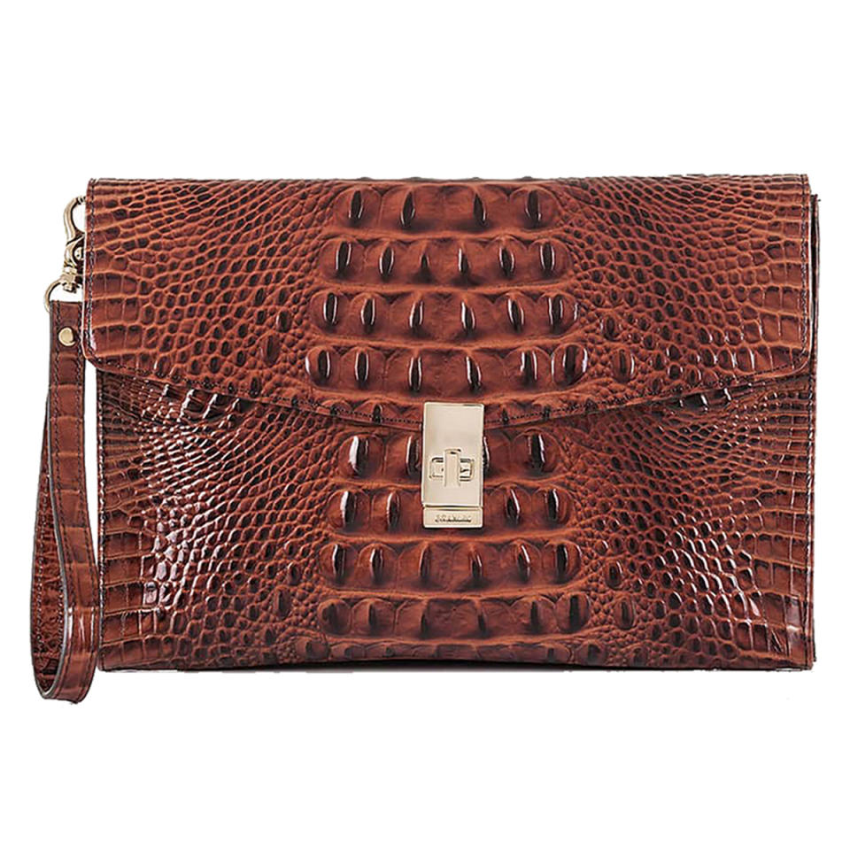 Brahmin Ruth Croc Embossed Leather Clutch