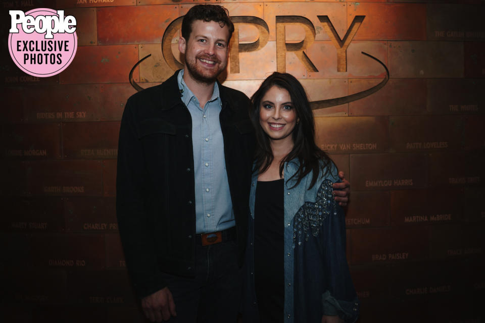 <p>Barton Davies (banjo, vocals) and his wife Tess, a muralist in Nashville, grew up down the street from each other, married in 2019, and are expecting their first child together in August.</p>