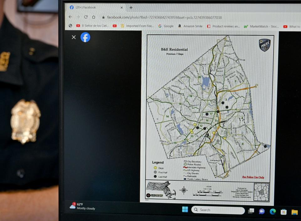 Worcester Police Department's Facebook page features weekly crime maps.