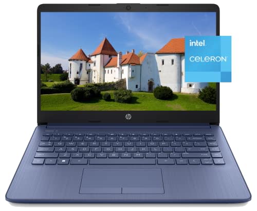 HP Newest Stream 14" HD Laptop, Intel Celeron Quad-Core Processor, 16GB DDR4 RAM, 64GB eMMC, 1…