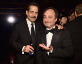 <p>Tony Shalhoub and Kevin Pollak attend Amazon Studios’ Golden Globes Celebration at the Beverly Hilton Hotel. (Photo: Alberto E. Rodriguez/Getty Images) </p>