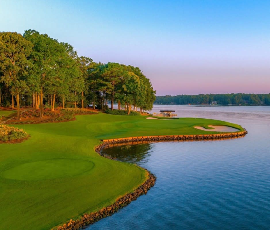 <p>When you’re dealing with sticky Bermuda rough, the friendly fluff of Zoysia fairways, like those at this recently renovated Nicklaus layout, are a balm to any golfer’s soul. Located ninety minutes east of Atlanta, Great Waters delivers not only one of the finest lakeside stretches in America—its last eight holes skirt Lake Oconee’s idyllic waterside, offering a deluge of cove carrying shot opportunities—but one of the most entertaining back-nine routings in the country. After one lap around these immaculate azalea-laden grounds, you’ll be itching for a bonus eighteen.</p>