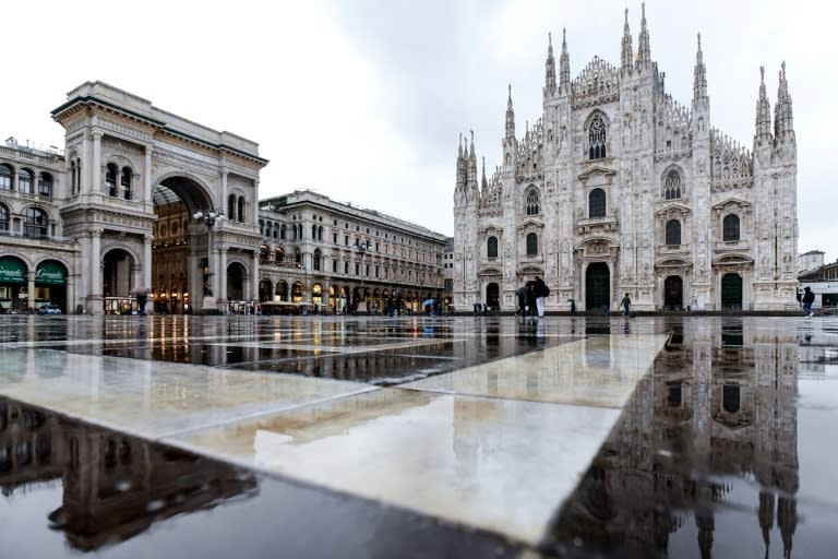 Bustling Milan has been left deserted after the region of Lombardy was hardest hit by the outbreaK (AFP Photo/Piero CRUCIATTI)