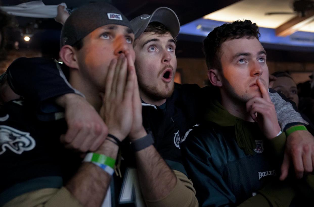 Emotions often run high during the Super Bowl -- and that includes during the commercial breaks. <a href="https://newsroom.ap.org/detail/SuperBowlPhiladelphiaReaxFootball/592cb6e493034287be3e6e2a58eed36e/photo?Query=fans%20watch%20football%20on%20TV&mediaType=photo&sortBy=creationdatetime:desc&dateRange=Anytime&totalCount=649&currentItemNo=14&vs=true" rel="nofollow noopener" target="_blank" data-ylk="slk:Nathan Howard/Associated Press;elm:context_link;itc:0;sec:content-canvas" class="link ">Nathan Howard/Associated Press</a>