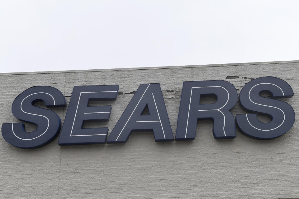 A view of the Sears sign in Annapolis, Wednesday, March 25, 2020. (AP Photo/Susan Walsh)