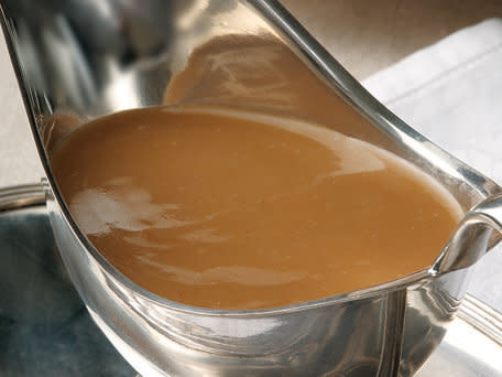 <strong>Get the <a href="http://www.huffingtonpost.com/2011/10/27/cider-gravy_n_1056601.html">Cider Gravy</a> recipe</strong>  A small extravagance that makes a meal feel like a <strong>big deal</strong>.