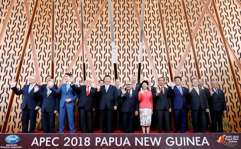 FILE PHOTO: Leaders pose for a family picture at the APEC Summit in Port Moresby