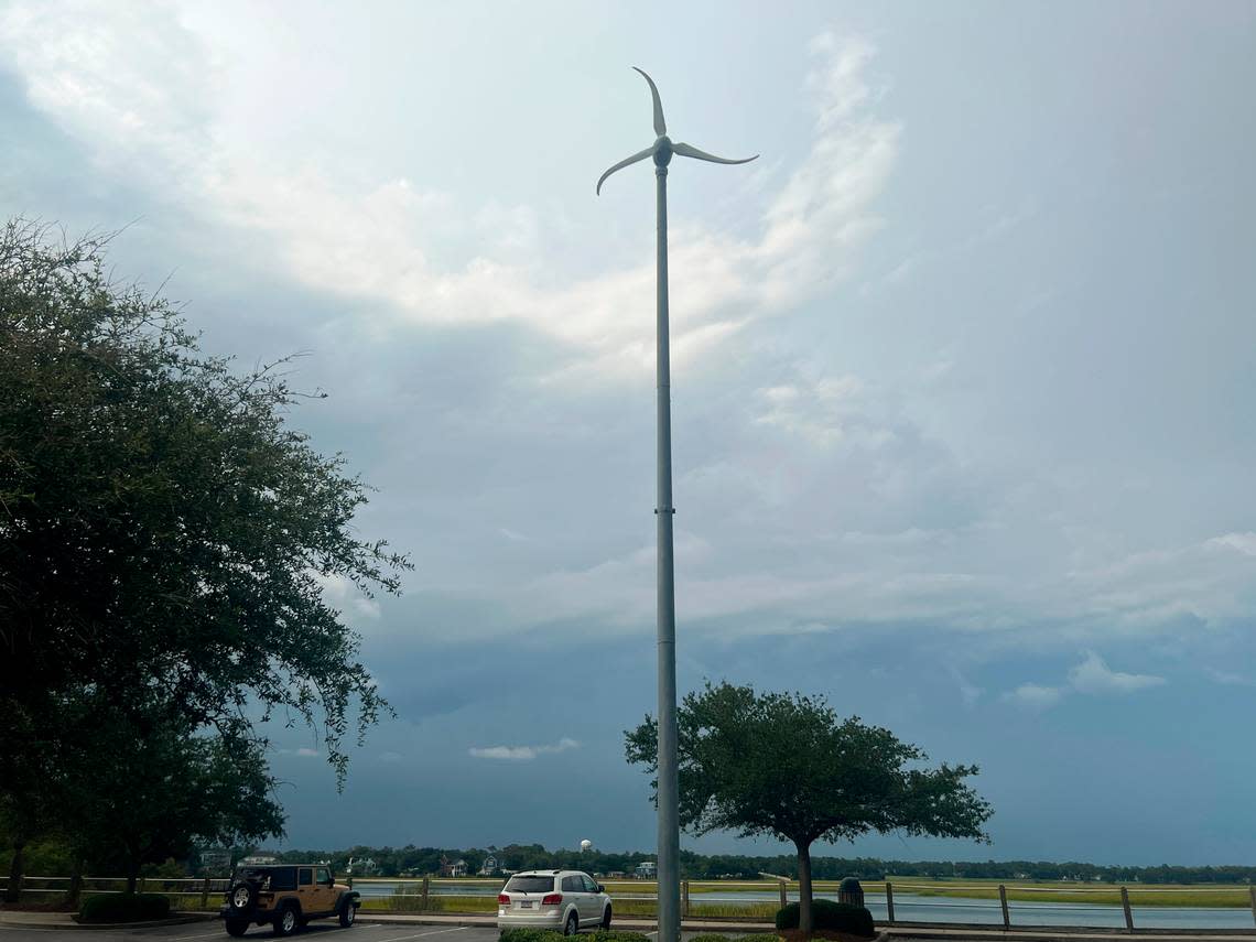 The windmill at the Russell Burgess Coastal Preserve in North Myrtle Beach is one of three windmills installed in the community in 2010 to build ‘public familiarity’ with wind power. Two are owned by the City of North Myrtle Beach and one by Santee Cooper. Sept. 7, 2022.