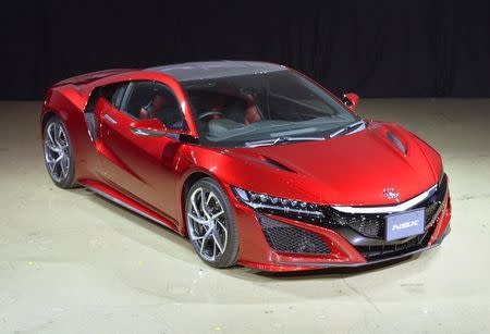 New Honda NSX is pictured at its Japan launch event in Tokyo, Japan, in this photo taken by Kyodo August 25, 2016. Mandatory credit Kyodo/via REUTERS