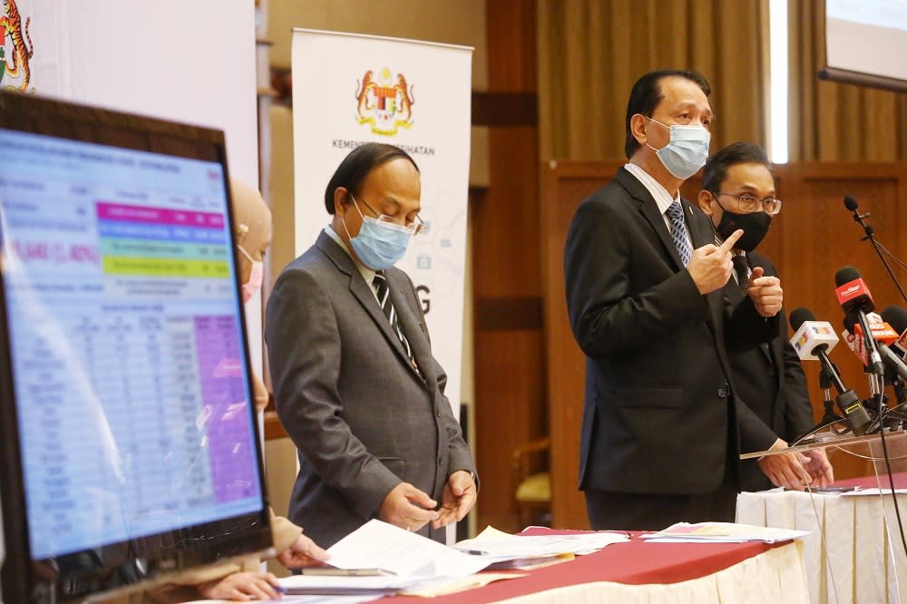 Health director-general Tan Sri Dr Noor Hisham Abdullah at a press conference in Putrajaya October 27, 2020. — Picture by Choo Choy May