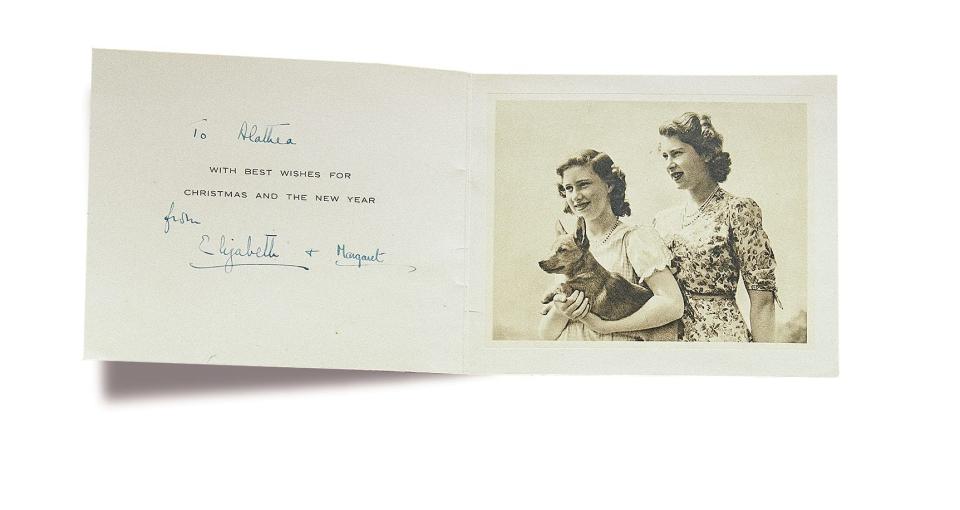  A Christmas card sent by the princesses in 1944   - Courtesy of Lady Isabella Naylor-Leyland