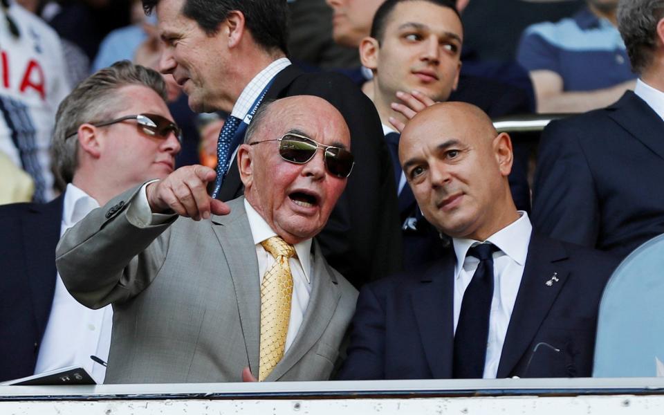 Tottenham's billionaire owner Joe Lewis talks to Daniel Levy - REUTERS