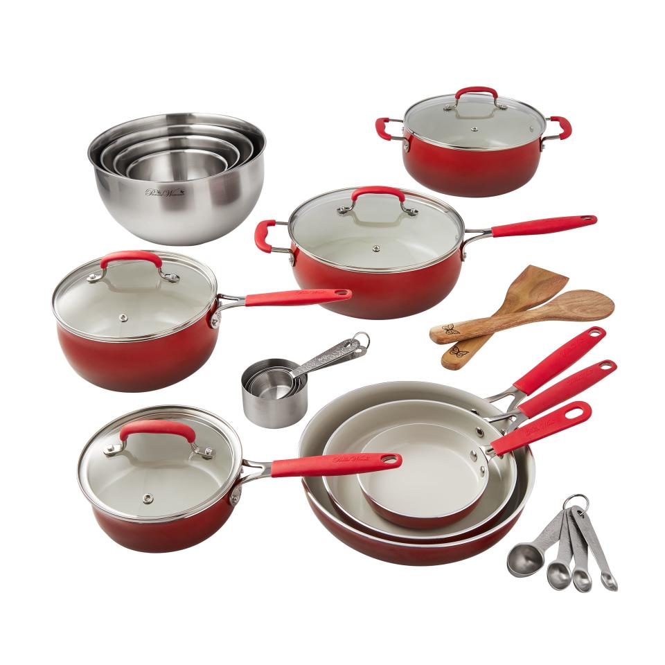 The Pioneer Woman 25-Piece Ceramic Nonstick Aluminum Cookware Set