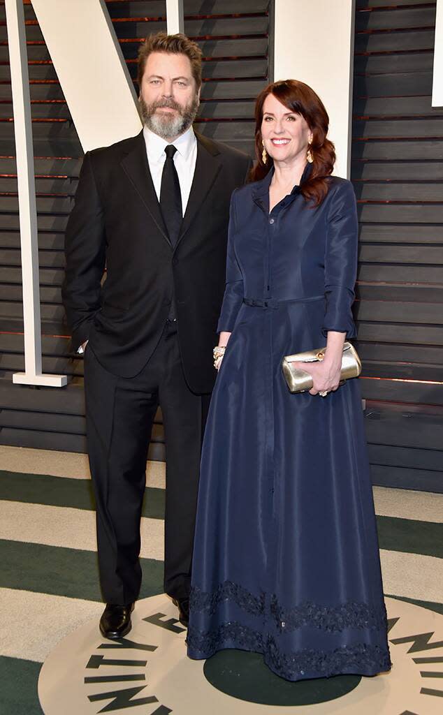 Nick Offerman, Megan Mullally, 2017 Oscars, Vanity Fair After Party