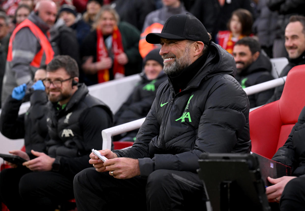 Liverpool manager Jurgen Klopp during the FA Cup tie againstNorwich City at Anfield.