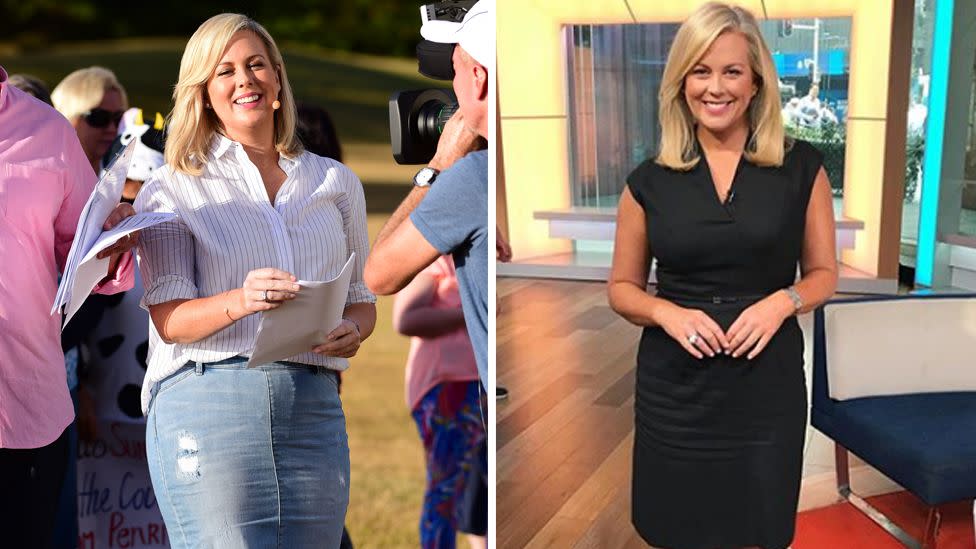 Samantha Armytage in 2016 (L) and in 2019 (R). Photo: Getty (L) and Instagram/sevenstyling (R) 