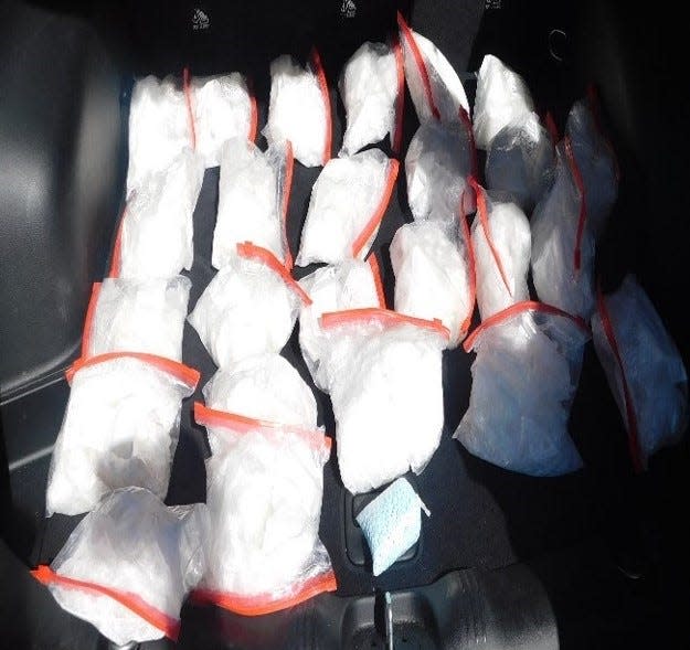 The Texas Department of Public Safety seized 25 pounds of methamphetamine and 104 grams of suspected fentanyl tablets Saturday, Feb. 19, after a Texas Highway Patrol Trooper stopped a vehicle in Oldham County.