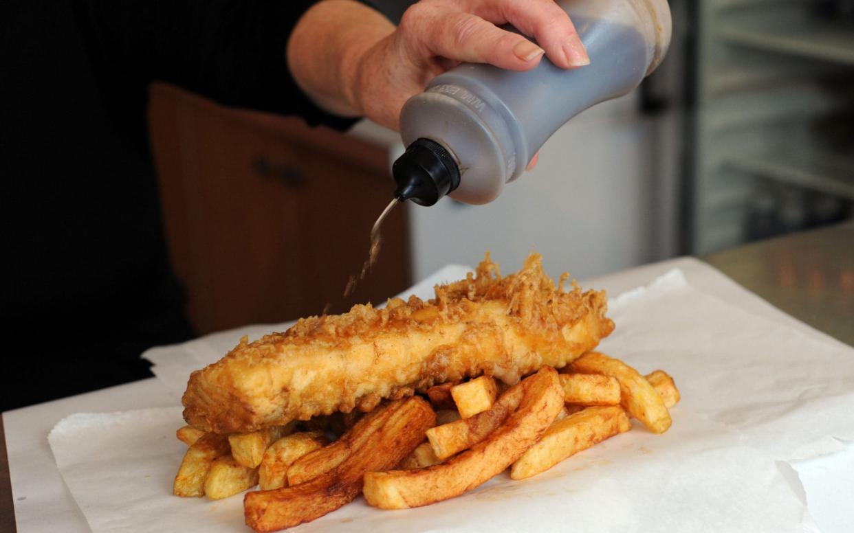 The boy ate a portion of chips from the fish and chip shop every day. - Alamy