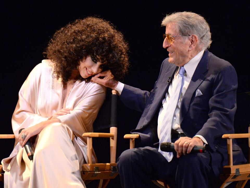 Lady Gaga and Tony Bennett make surprise appearance at Frank Sinatra School of the Arts on June 16, 2014