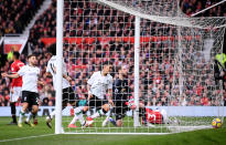 <p>Horror moment for Eric Bailly as he deflects Sadio Mane’s cross into his own net </p>