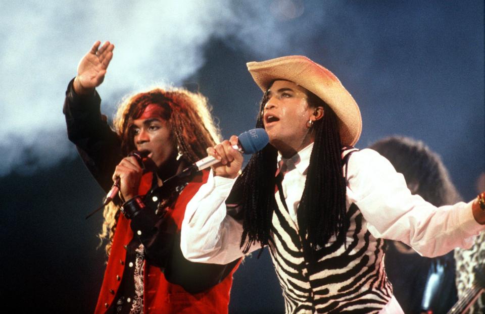 Pop duo Milli Vanilli on stage on the 17th of November in 1989.