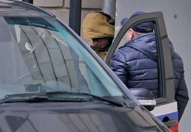 PHOTO: Reporter for The Wall Street Journal, Evan Gershkovich, detained on suspicion of espionage, leaves a court building in Moscow, March 30, 2023. (Evgenia Novozhenina/Reuters)