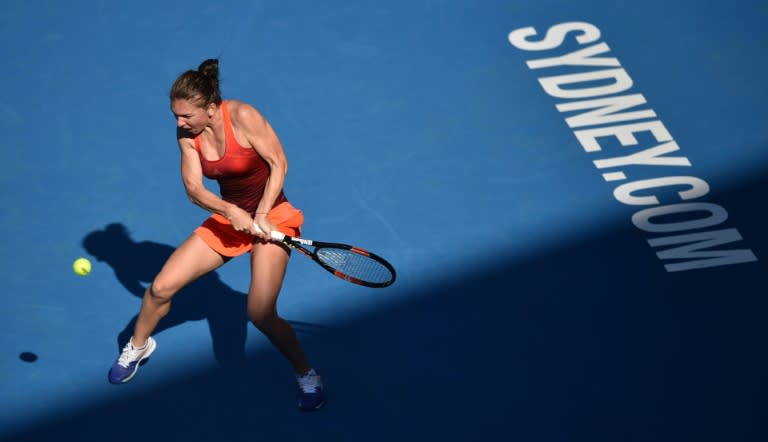 Romania's Simona Halep beat Karolina Pliskova of the Czech Republic 6-4, 7-5 on January 13, 2016 to reach the semi-finals of the Sydney International