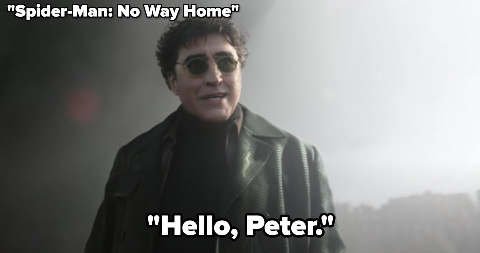 Doc Oc saying "hello peter" in spiderman: no way home