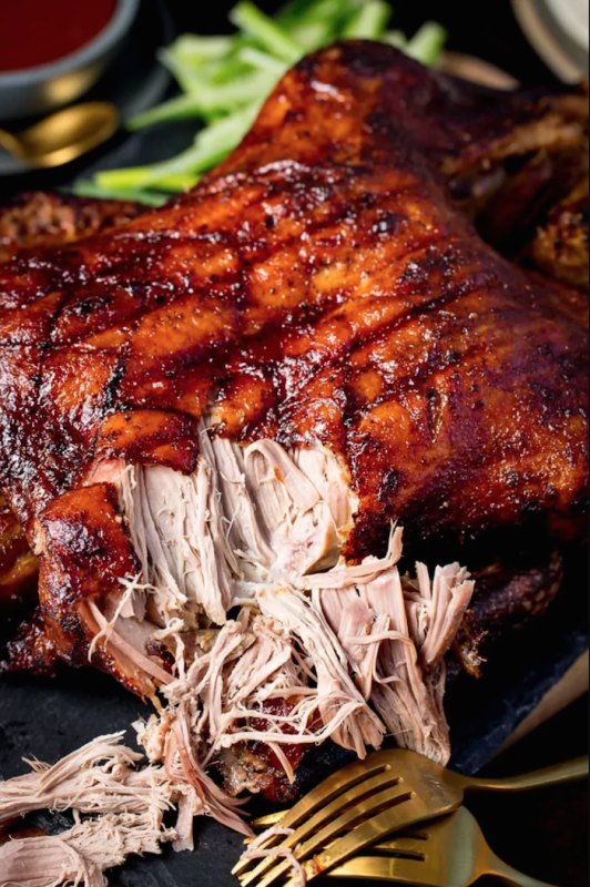 <p>Kitchen Sanctuary</p><p>This is my easy method for oven-roasted Peking duck with crispy skin and juicy, fall-apart meat. Served with a spicy plum sauce. There won't be a shred left!</p><p><strong>Get the recipe: <a href="https://www.kitchensanctuary.com/crispy-duck/" rel="nofollow noopener" target="_blank" data-ylk="slk:Crispy Duck;elm:context_link;itc:0;sec:content-canvas" class="link ">Crispy Duck</a></strong></p>