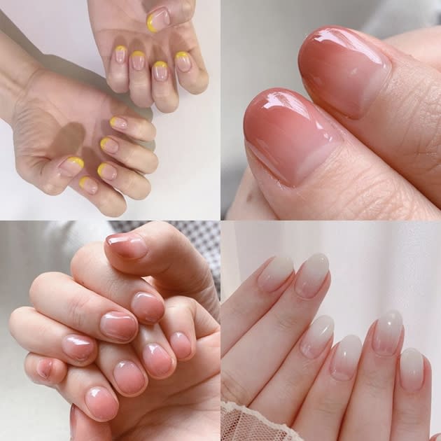 近期韓國女子都在瘋的光療就是這款「指尖系光療」，利用漸層的方式將濃色調留在指尖